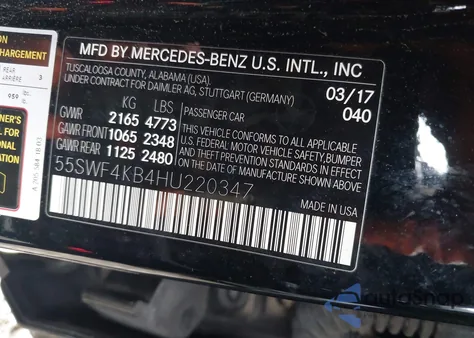 2017 Mercedes-Benz C 300 4Matic/Luxury 4Matic из США, поврежденный, VIN 55SWF4KB4HU220347